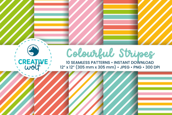 Download Bold Colorful Stripes Seamless Patterns - Seamless Collection