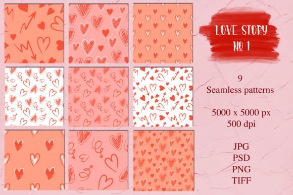 Download Seamless Patterns Valentine’s Day - Seamless Collection