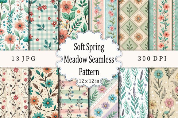 Download Soft Spring Meadow Seamless Pattern - Seamless Collection