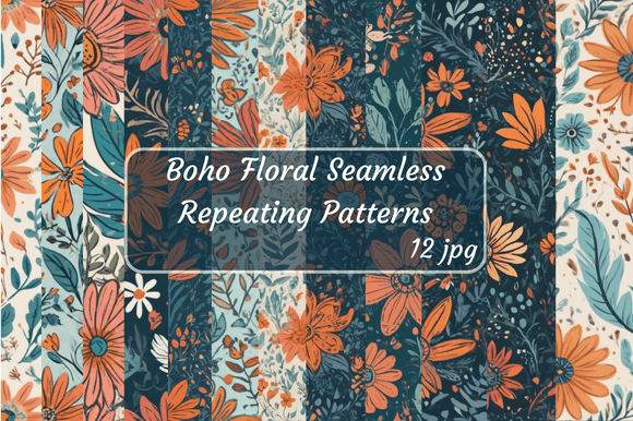 Download Boho Floral Seamless Repeating Patterns - Seamless Collection