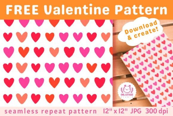 Download FREE Valentine Hearts Seamless Pattern - Seamless Collection