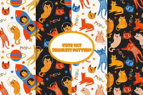 Download Cute Cat Seamless - Seamless Collection