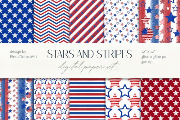 Download Stars and Stripes Seamless Pattern Set - Seamless Collection