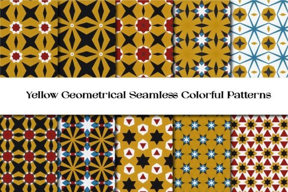 Download Yellow Geometrical Seamless Patterns Vol 11 - Seamless Collection