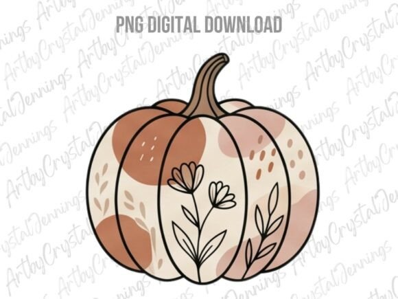 Download Fall Boho Folk Art Pumpkin PNG - Boho Collection