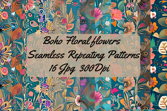 Download Boho Floral Seamless Repeating Patterns - Seamless Collection