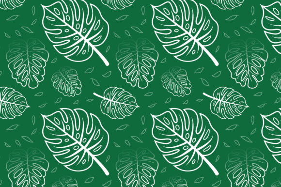 Download Monstera Leaves Seamless Pattern White - Seamless Collection