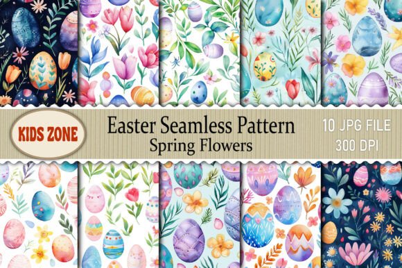 Download Easter Seamless Pattern Spring Flowers 2 - Seamless Collection