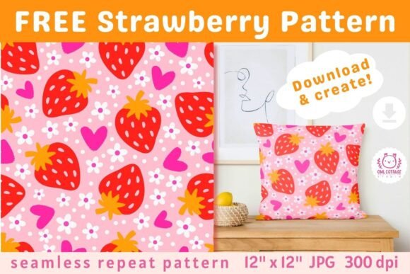 Download FREE Strawberry Seamless Pattern - Seamless Collection
