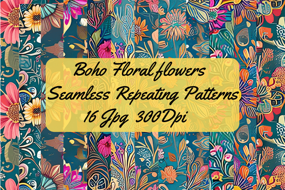 Download Boho Floral Seamless Repeating Patterns - Seamless Collection