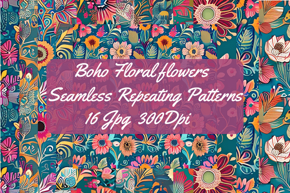 Download Boho Floral Seamless Repeating Patterns - Seamless Collection