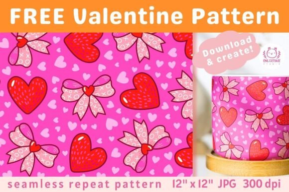 Download FREE Valentine Coquette Seamless Pattern - Seamless Collection