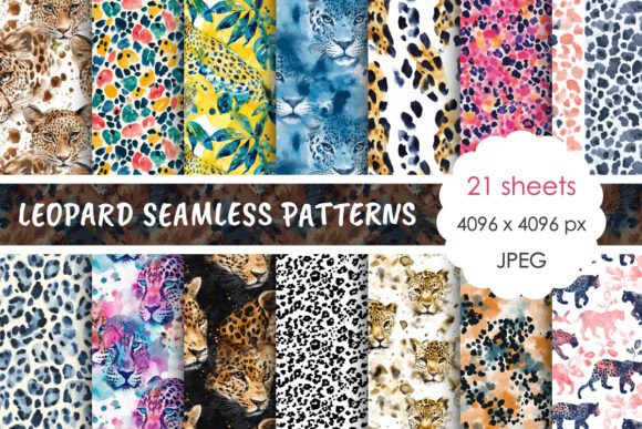Download Leopard Seamless Patterns Bundle - Seamless Collection