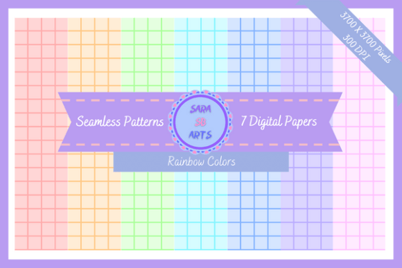 Download Rainbow Colored Seamless Grid Pattern - Seamless Collection