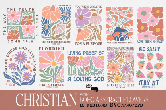 Download Christian Boho Flowers SVG PNG Bundle - Boho Collection