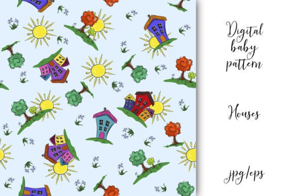 Download Seamless Patterns, Houses, Vector - Seamless Collection