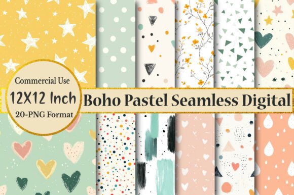 Download Boho Pastel Seamless Digital Paper - Seamless Collection
