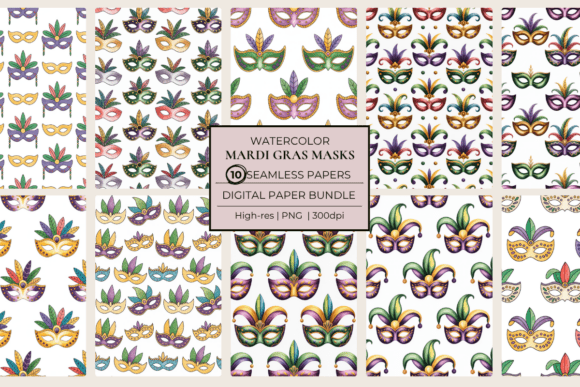 Download Mardi Gras Masks Seamless Papers - Seamless Collection