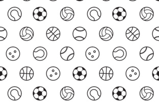 Download Sports Ball Outline Seamless Pattern - Seamless Collection