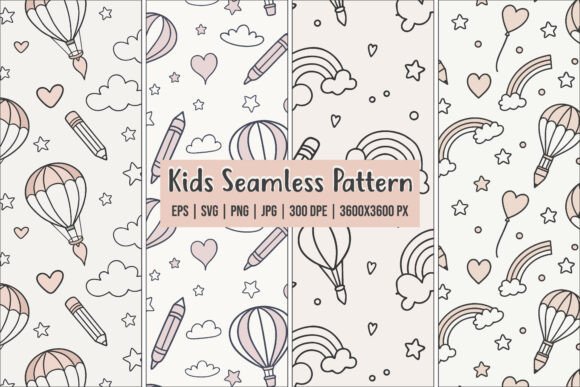 Download Cute Seamless Kids Pattern Bundle - Seamless Collection