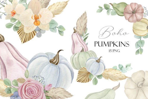 Download Pumpkin Clipart, Fall Boho Illustration - Boho Collection