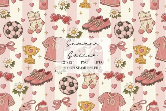 Download Summer Pink Soccer Seamless Pattern - Seamless Collection
