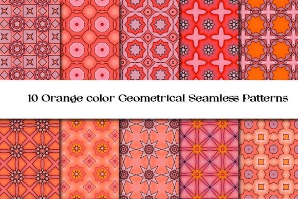 Download Orange Geometrical Seamless Patterns Vol 1 - Seamless Collection