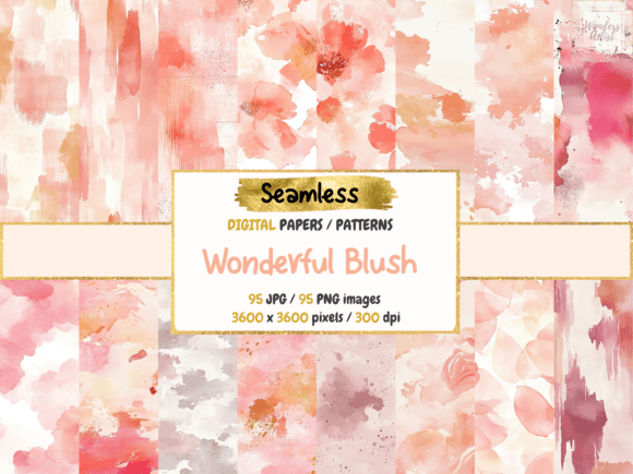 Download Wonderful Blush Seamless Digital Papers - Seamless Collection