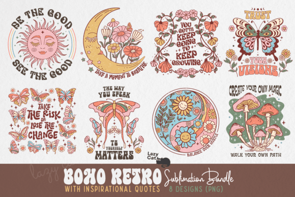 Download Boho Retro PNG Sublimation Bundle - Boho Collection