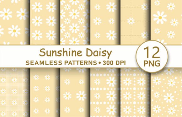 Download Sunshine Yellow Daisy Seamless Patterns - Seamless Collection