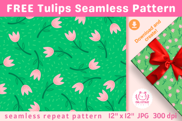 Download FREE Spring Tulips Seamless Pattern - Seamless Collection