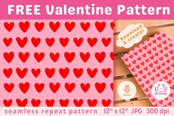 Download FREE Valentine Hearts Seamless Pattern - Seamless Collection