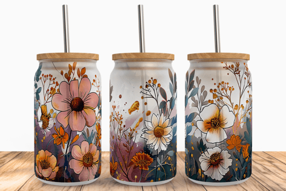 Download Boho Flower 16Oz Libbey Wrap PNG - Boho Collection