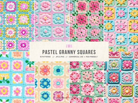 Download Crochet Granny Squares Seamless Patterns - Seamless Collection