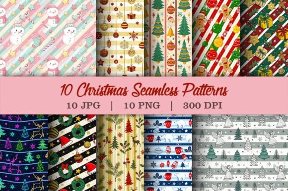 Download Seamless Christmas Stripe Pattern Pack - Seamless Collection