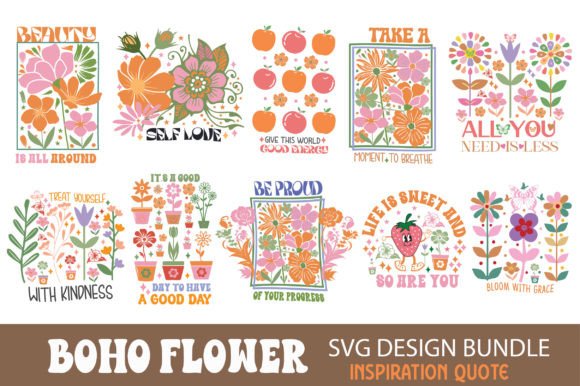 Download Boho Flower Inspiration Quote SVG Bundle - Boho Collection
