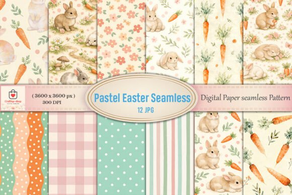 Download Pastel Easter Seamless Pattern Bundle - Seamless Collection