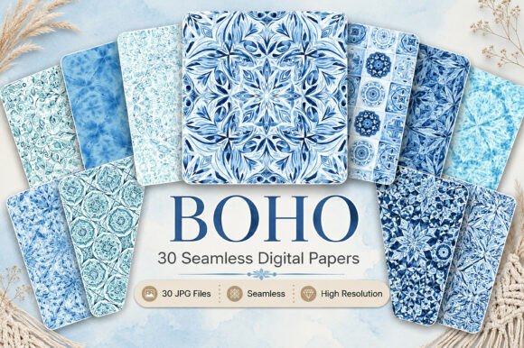 Download Boho Digital Papers - Boho Collection