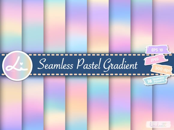 Download Seamless Pastel Gradient Digital Papers - Seamless Collection