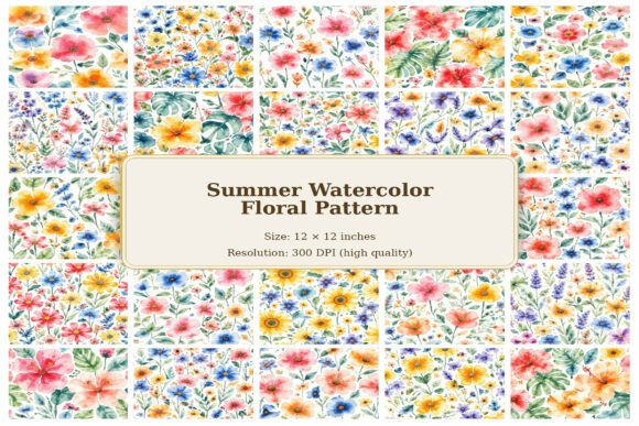 Download Watercolor Summer Seamless Flowers - Seamless Collection