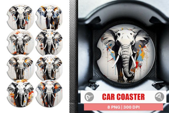 Download Car Coaster 3D Elephant Painting - Coast Collection