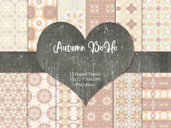 Download Autumn BoHo Scrapbook Paper - Boho Collection