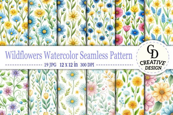 Download Wildflowers Watercolor Seamless Pattern - Seamless Collection