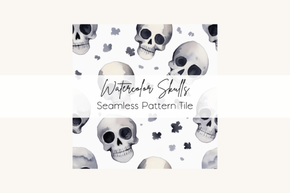 Download Watercolor Skull Seamless Pattern Tile - Seamless Collection