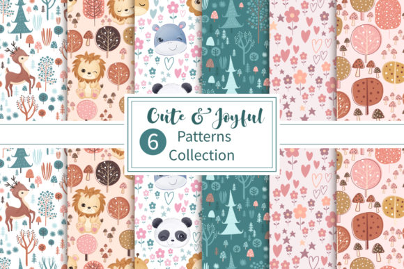 Download Cute and Joyful Seamless Patterns Set - Seamless Collection