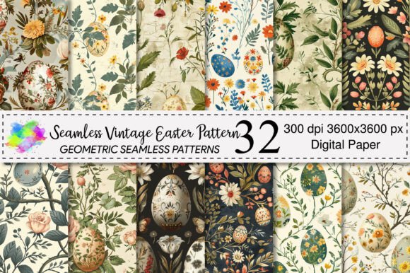 Download Seamless Vintage Easter Pattern - Seamless Collection