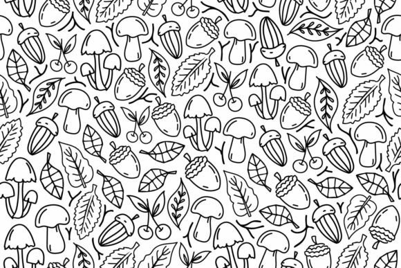 Download Autumn Line Art Seamless Pattern - Seamless Collection