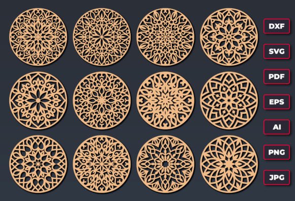 Download Decorative Pattern Coasters Laser Cut - Coast Collection