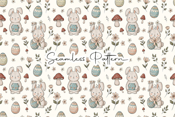 Download Vintage Bunny Easter Seamless Pattern - Seamless Collection