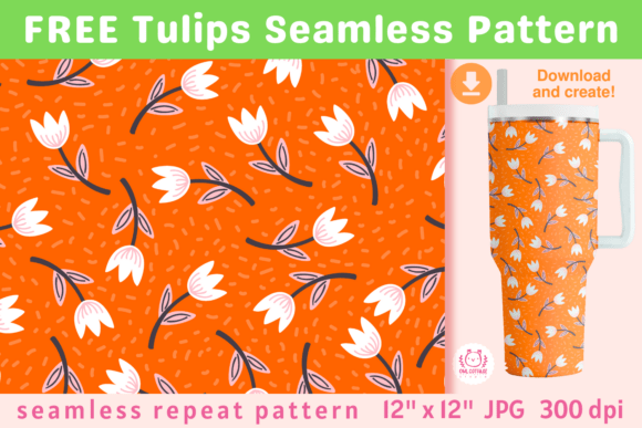 Download FREE Spring Tulips Seamless Pattern - Seamless Collection